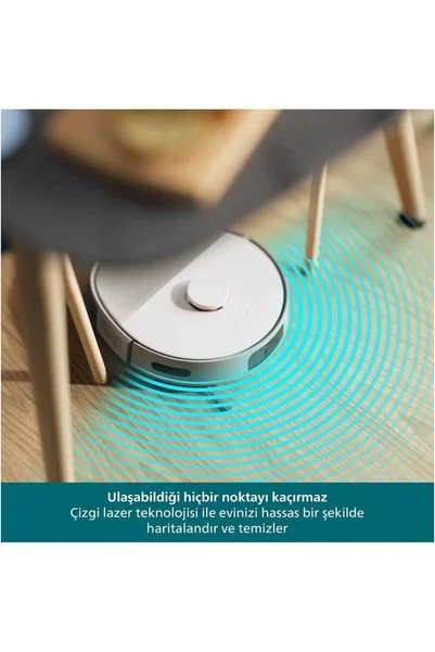 Philips 10000Pa Islak Kuru Robot Süpürge Çift Döner Paspas Çizgi Lazer Navigasyon Otomatik Boşaltma