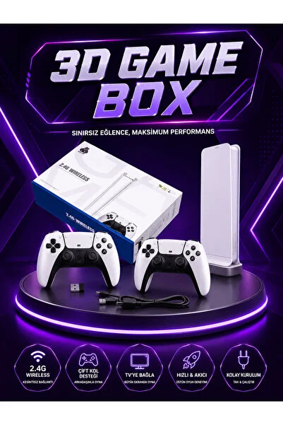 EMVERA 20.000 Yüklü Oyunlu Kablosuz Retro Oyun Konsolu 4K Destekli