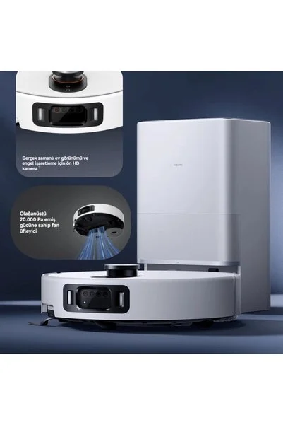 Xiaomi 20000PA Omni Istasyonlu Aı Kamera Engel Algılama Dtof Radar 80°c Sıcak Su Paspas Yıkama Robot Süpürge, Uygulama Üzerinden Kontrol + Tiftik Cihazı (Onerous)