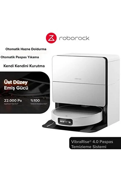 Roborock 22000Pa Sonik Titreşimli Paspas Sıcak Su ile Kendini Yıkama ve Boşaltma Robot Süpürge Tiftik Makinesi HEDİYE (Onerous)