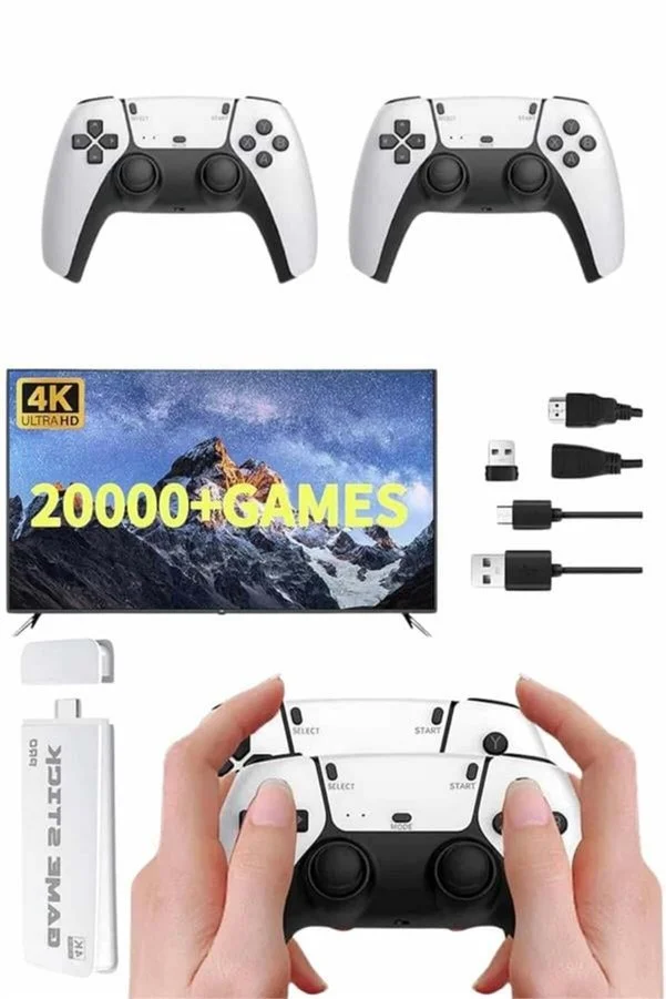 Azrlya 3D 4K 2000 Oyunlu Game Stick Oyun Konsolu Çift Konsol - Lisinya
