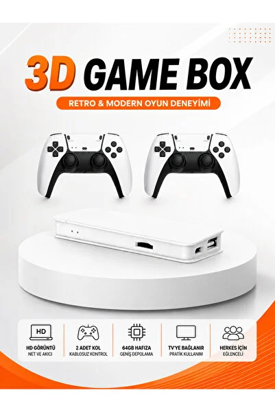 Lisinya 3D ve 4K Görüntü Kaliteli Çok Oyunculu Retro Oyun Konsolu -
