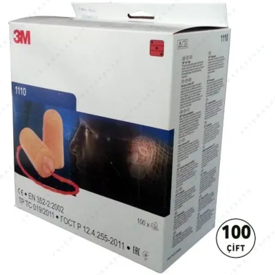 3M 1110 İpli Kulak Tıkacı (100 Çift)