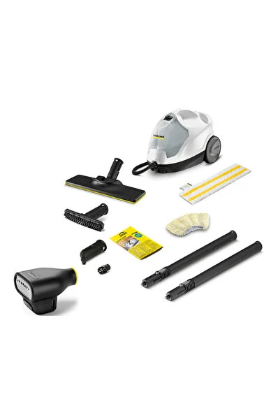 Karcher 4 serisi  Easyfix Beyaz Buharlı Foşur Foşur Temizlik Makinesi Ekstralı Ütü Başlıklı