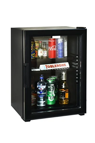 Elektromarla 45 Litre Cam Kapılı All Black Edition Minibar Mini Buzdolabı Otel Tipi Ev-ofis Için Uygun