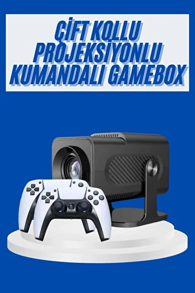 Artepieza co. 4K Android Smart Wi-fi Çift Kollu Projeksiyon Game Box Kumandalı Taşınabilir - Lisinya