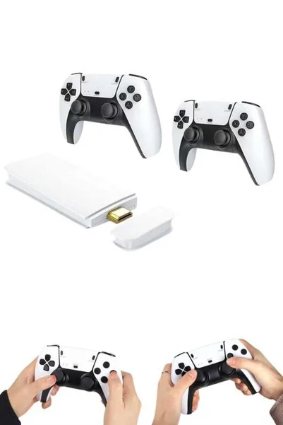 Azrlya 4K HD Görüntü Kaliteli Retro Game Stick 20000 Oyunlu Çift Kollu Beyaz Game Stick - Lisinya