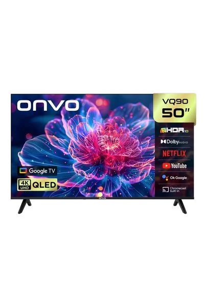 ONVO 50VQ90F3UB 50'' 127 Ekran Uydu Alıcılı 4K Ultra Hd Google Smart QLED TV