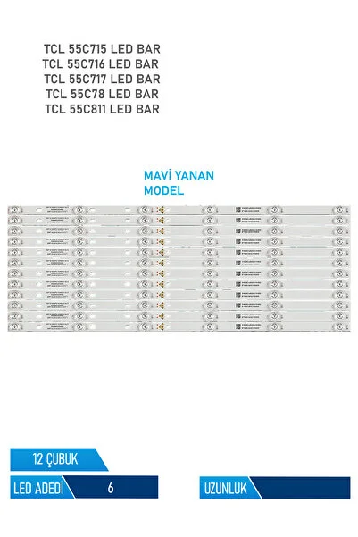 TCL 55C715 12 Parça 55 inc Tv Led Bar