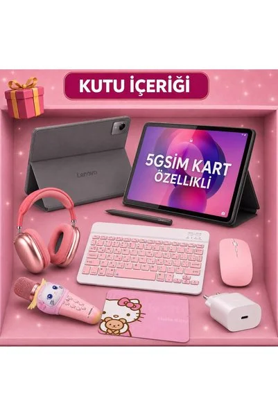 LENOVO 5G Sim Kart Uyumlu Idea Tab 2.4Ghz 8Gb 128Gb 11inch 2.5K LTE -Android Tablet+Kulaklık+mikrofon+kalem