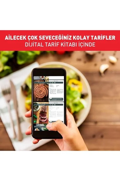 TEFAL 6,5 Litre Kapasite Hava ile Kızartma & Izgara Yağsız Akıllı Fritöz 1700 Watt Çok Fonksiyonlu