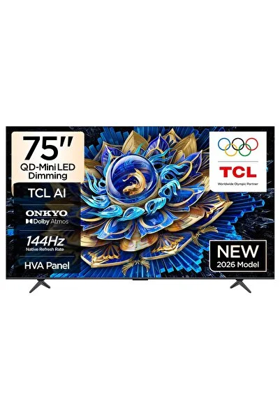 TCL 75T8D 75 İnç 4K UHD Uydu Alıcılı Google Smart QD-MiniLED Dimming TV