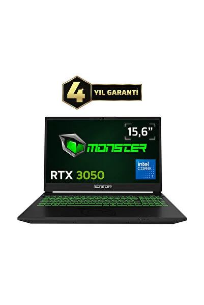 MONSTER Abra A5 V22.5.3 Intel Core 7 230H 16 GB RAM 500 GB SSD 4 GB RTX 3050 Windows 11 15,6" FHD 144 Hz Oyun Bilgisayarı