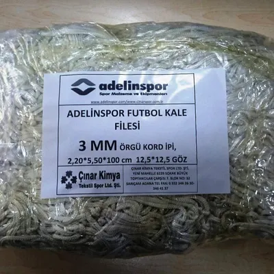 adelinspor Futbol Kale Filesi 3 mm Kord Ipi 5,0 X 2,20 X 0,8 m