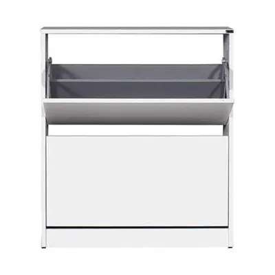 Adore Mobilya Flat Duo Beyaz 2 Katlı Ayakkabılık Dolabı