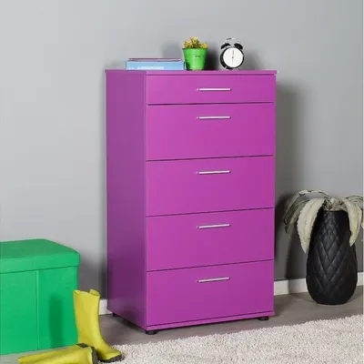 Adore Mobilya Adore Trendline 5 Çekmeceli Şifonyer Sfn-550-uu-1 Mor