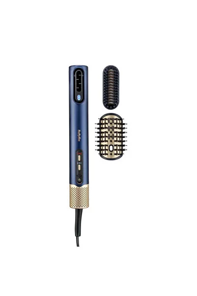 BABYLİSS Air Wand 1600W İyon Etkili 2 Başlıklı Saç Kurutma ve Şekillendirme Seti Lacivert AS6550CE