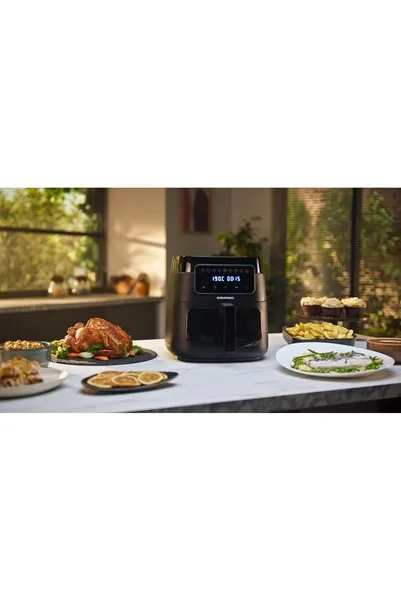 Grundig AirFit XXL Camlı Airfryer  7,6 Litre - Siyah