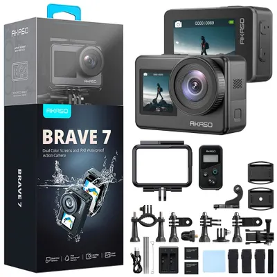 Akaso Brave 7 Aksiyon Kamera + Aksesuar Seti