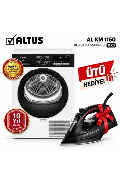 Altus AL KM 1160 Kurutma Makinesi 11 KG + Ütü Hediyeli