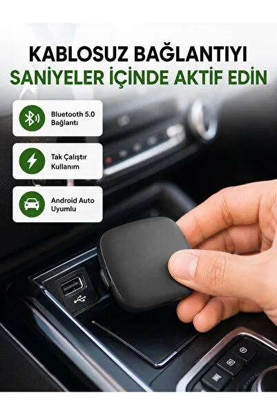 AyPenye Android Auto Kablosuz Adaptör Bluetooth 5.0 ve 5.8GHz WiFi Destekli Yeni Nesil