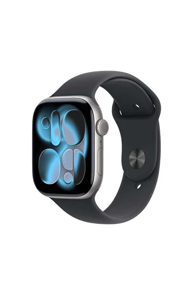 Apple Watch Series 11 GPS + Cellular, 42 mm Uzay Grisi Alüminyum Kasa ve Siyah Spor Kordon - M/L