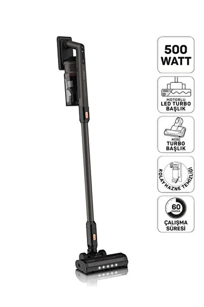 Arzum AR4208 Magiclean Propower Şarjlı Dikey Süpürge 500 W, BLDC Motor Gücü, 60 Dk Kullanım, Siyah