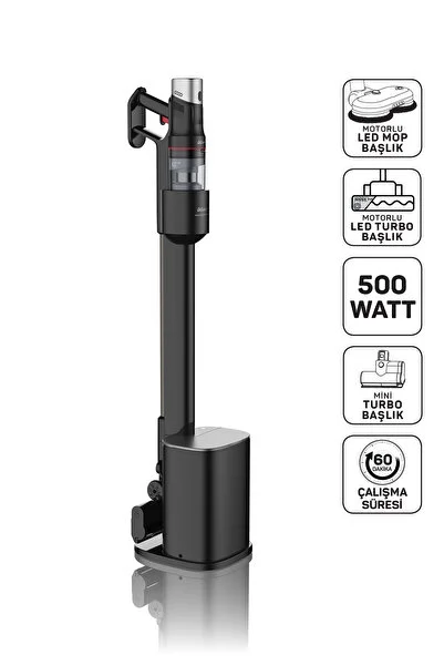 Arzum AR4211 MagiClean FlexBin İstasyonlu Dikey Şarjlı Süpürge 500W, BLDC Motor, Siyah