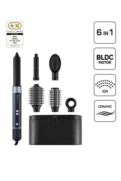 Arzum AR5166 Revolution BLDC Ionic Hava Üflemeli Saç Şekillendirici 6 Farklı Başlıklı, 1500W, Siyah