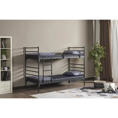 Argimo Linda 90x190 CM Yurt Apart Otel Şantiye Metal Siyah Ranza