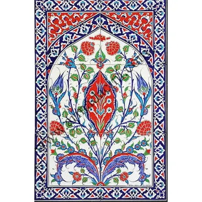 Armada Çini 40X60 Cm Ed 507 Kırmızı Göbekli Eldekoru Çini Pano