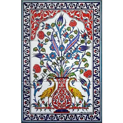 Armada Çini 40X60 Cm Ed 513 Sarı Sülünlü Eldekoru Çini Pano