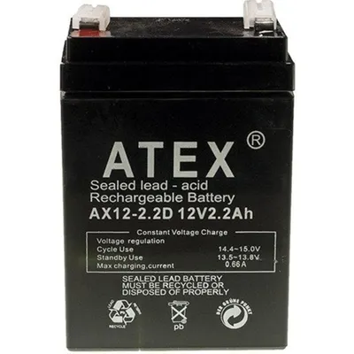 ATEX 2.2ah Dik Bakımsız Kuru Akü Ax-12v