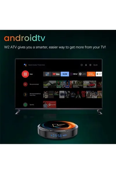 W2 ATV TV kutusu Android 11 Google ses uzaktan Akıllı TV kutusu