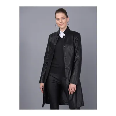 Basics&More B3034 Kadın Siyah Deri Ceket