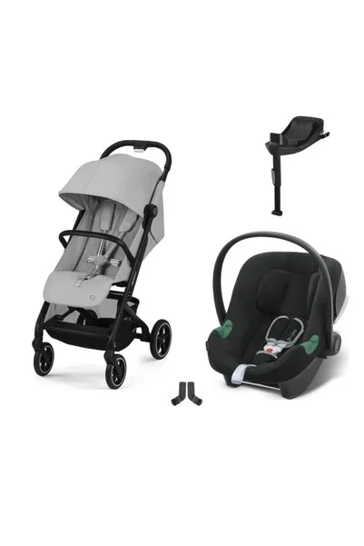 Cybex Beezy Travel Sistem | Fog Grey & Aton B2 Bazalı Volcano Black