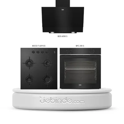 Beko BDE 6050 S - BFC 210 S - BOCD T 6011 ES Siyah 3'lü Ankastre Set