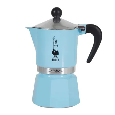 Bialetti Rainbow Moka Pot 3 Cup Açık Mavi