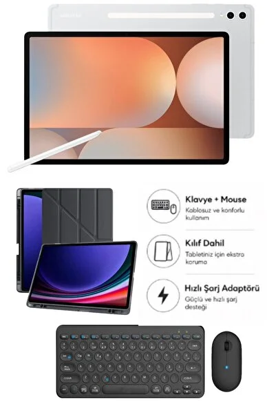 Samsung Bilgisayar Gibi Kullanılabilen Büyük Ekran Tablet Kılıf Klavye Mouse Hediyeli