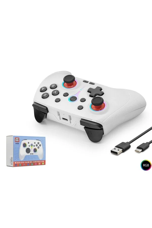 EkoAlışverişDünyam Bluetooth Gamepad Pc Ios Android Switch Ps3 Ps4 Uyumlu Rgb - Beyaz ND505W