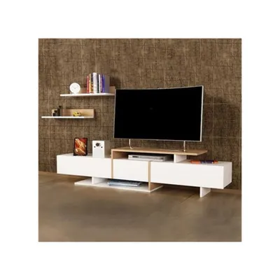 BMdekor Yavru Beyaz-Teak Tv Ünitesi