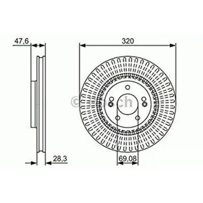 Bosch 0986479A21 0 Ceed 12 Optima 12 İx35 12 I40 12 320X28x5dlxhvlı 51712D7100 Ön Fren Diski