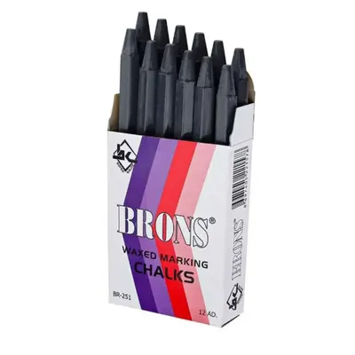 Brons BR-251 12'li Siyah Yuvarlak Yağlı Tebeşir