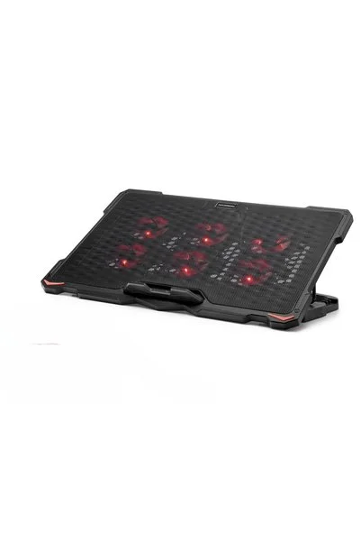 ForWhat Büro Ev Ofis Notebook Bilgisayarı için Siyah Led Standlı 6 Fanlı Laptop Soğutucu