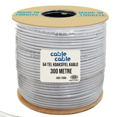 Cable Cable RG6/U4 1.02 mm 64 Tel 300 mt Anten Kablosu