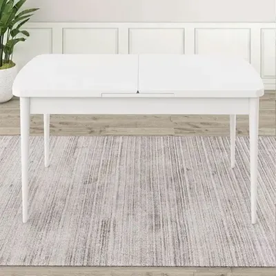 Canisa Zen Serisi Açılabilir 80x132 MDF Beyaz Mutfak Masası