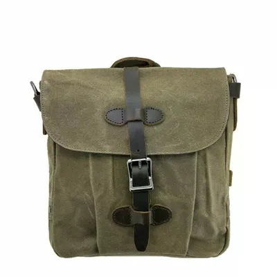 Ççs 31487 Haki Mumlanmış Kanvas Retro Omuz Çantası