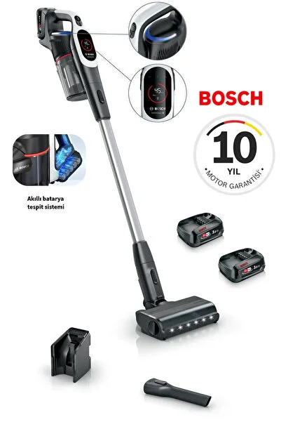 Bosch Çift Bataryalı Kablosuz Dikey Süpürge Uzun Kullanım Süreli Yedek Batarya Uyumlu Güçlü Emiş Elde