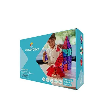 Cleverclixx Stairs Set Intense 34 Parça 3+ Yaş Manyetik Blok