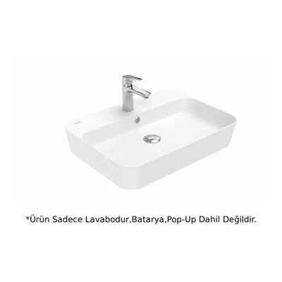 Creavit LP040 LOOP Beyaz 60 cm Masa Üstü İnce Lavabo